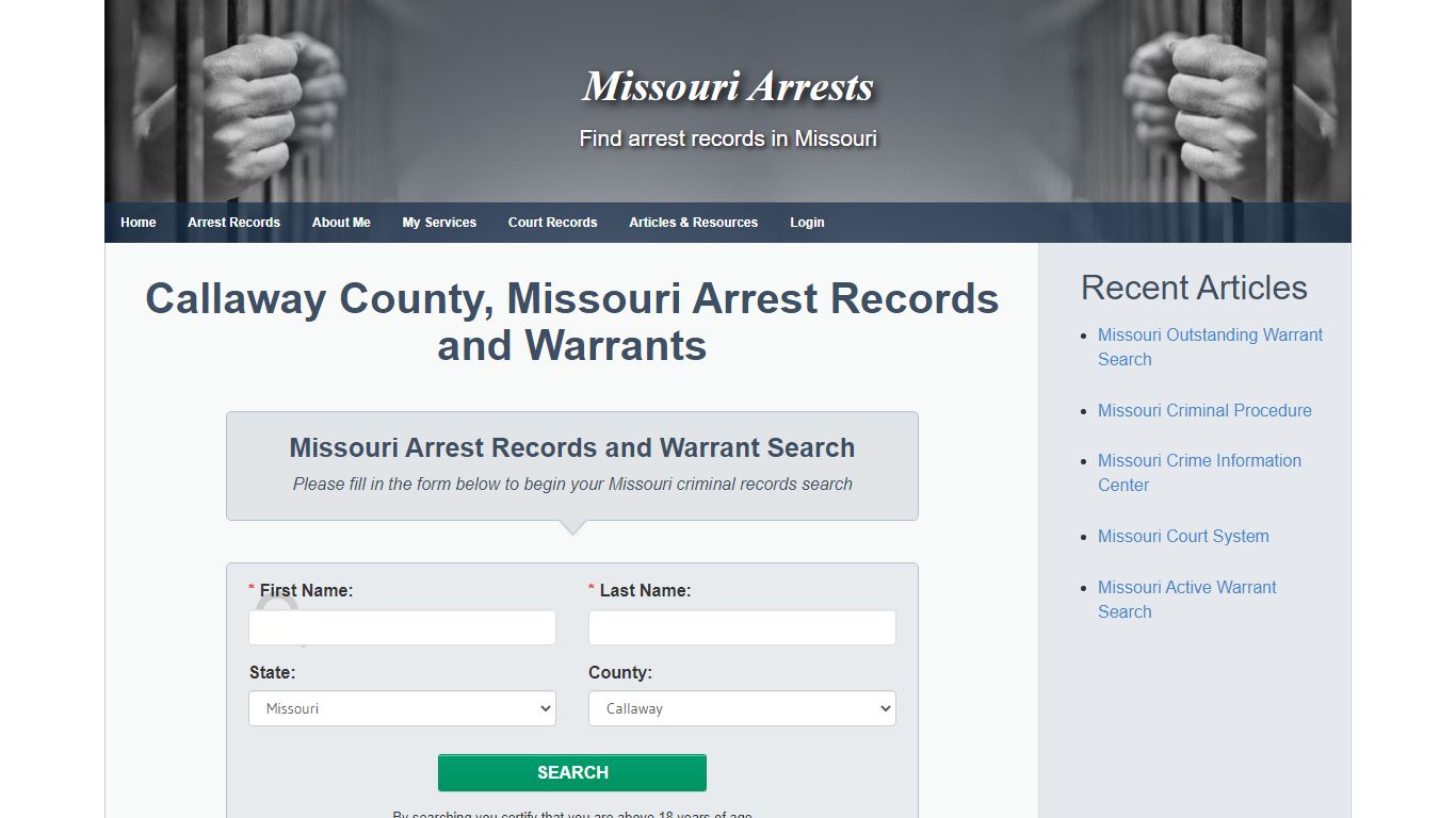 Callaway County, Missouri Arrest Records and Warrants